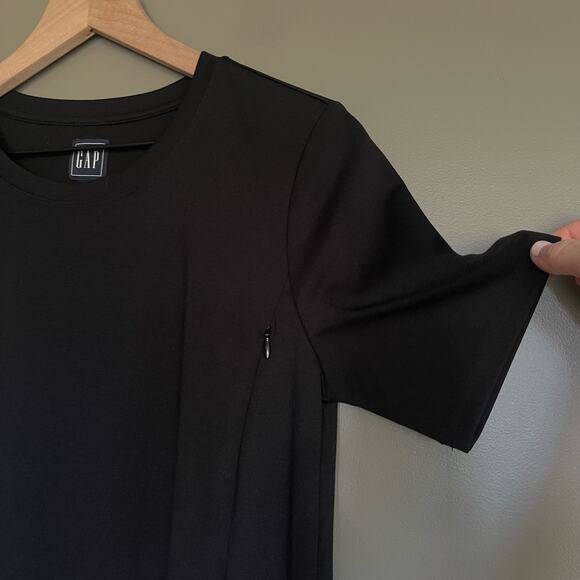 GAP Maternity Side Zip Nursing Dress in Ponte Black Sz Small Classic Comfortable - Picture 12 of 16